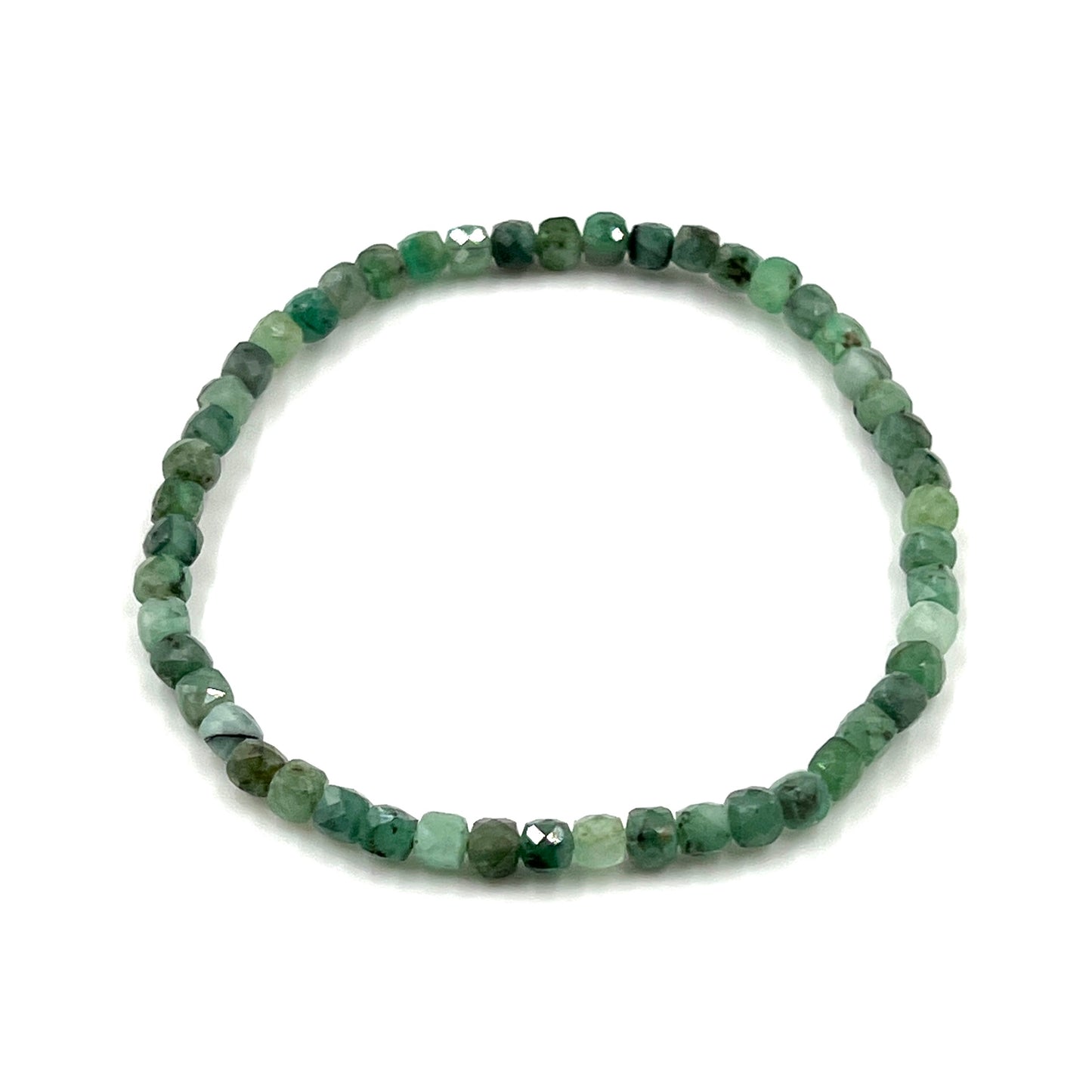 Faceted Emerald Stretchy Bracelets