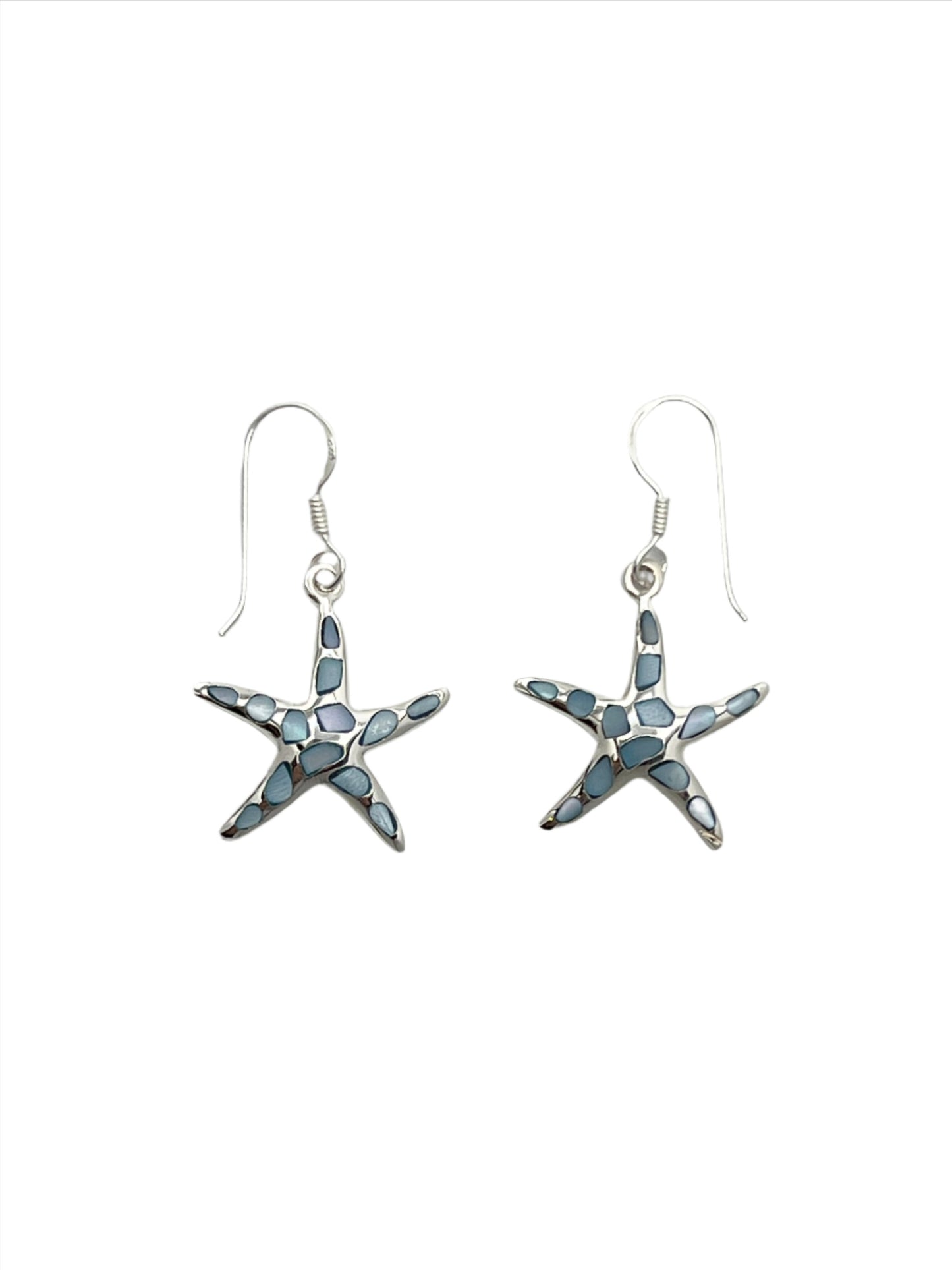 Sterling Silver Shell Starfish Earrings