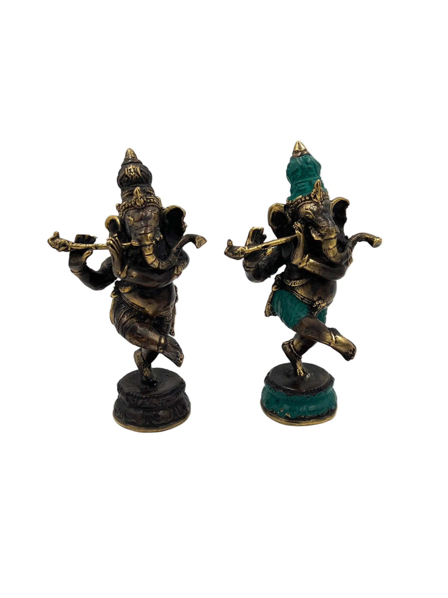 Bronze Flute Ganesh Statue