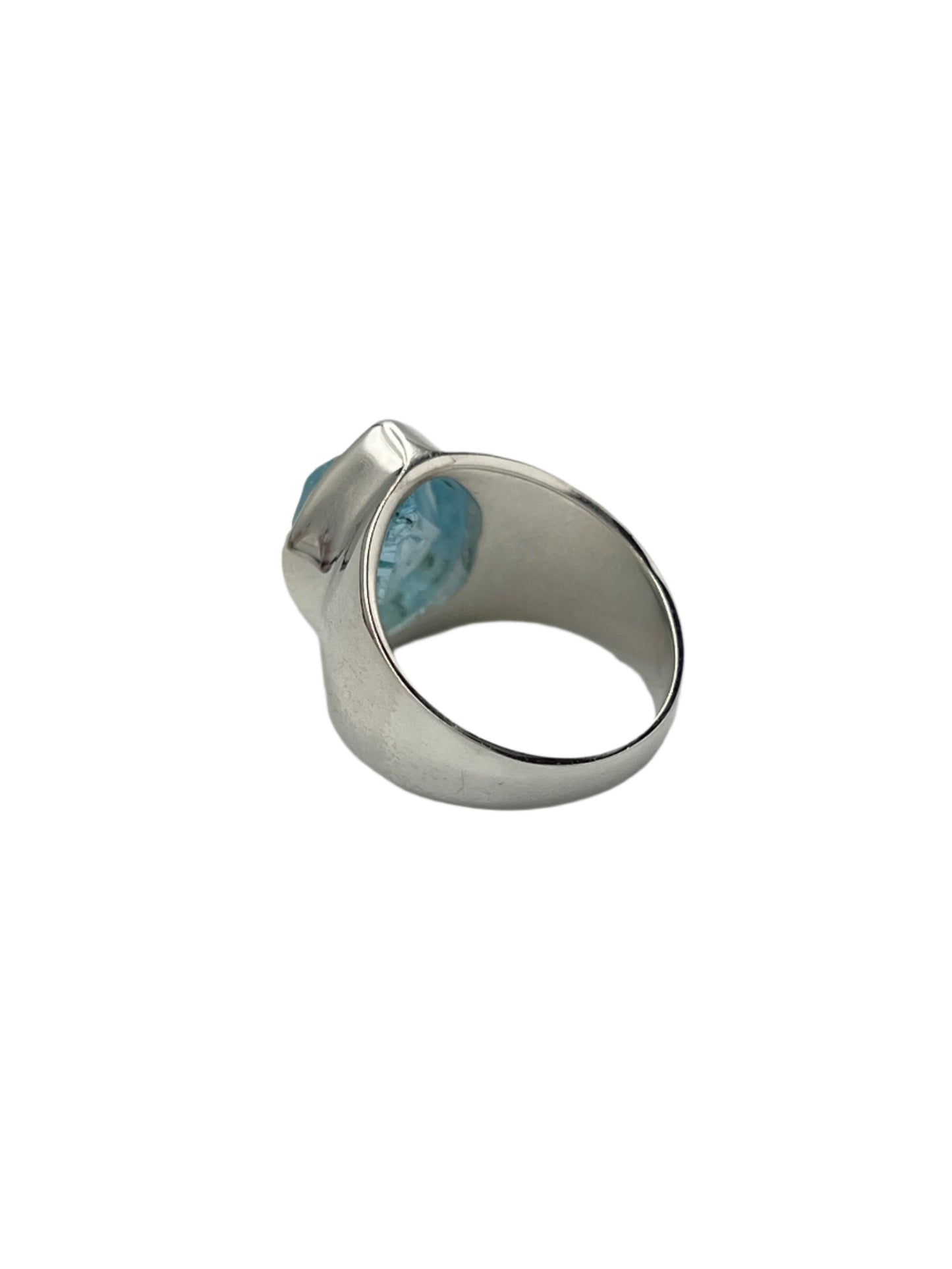 Sterling Silver Raw Blue Topaz Rings