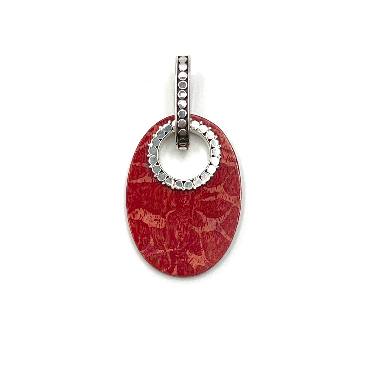 Sterling Silver Red Coral Beaded Pendants