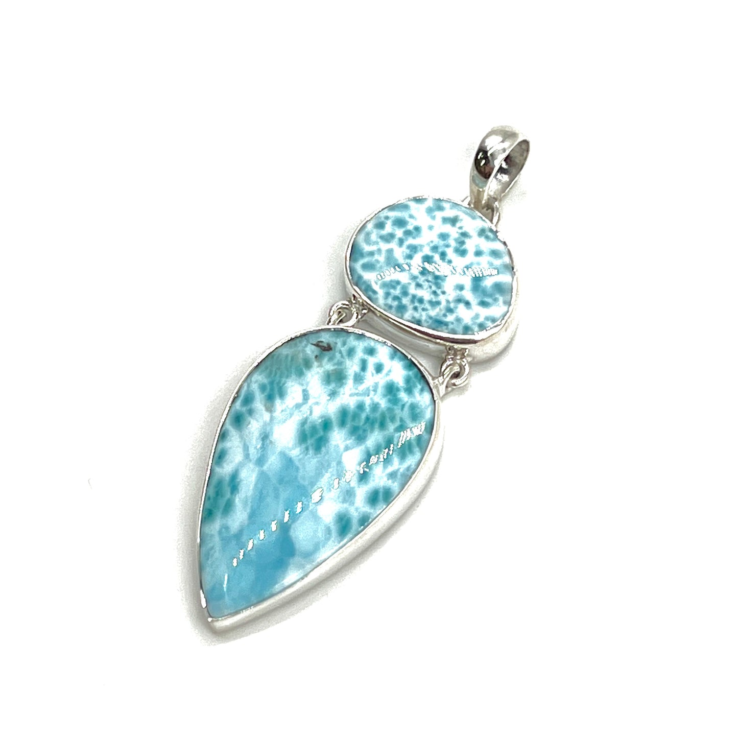 Sterling Silver Double Larimar Pendant