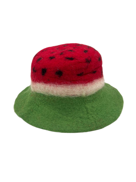 Hand felted Watermelon Wool Hats