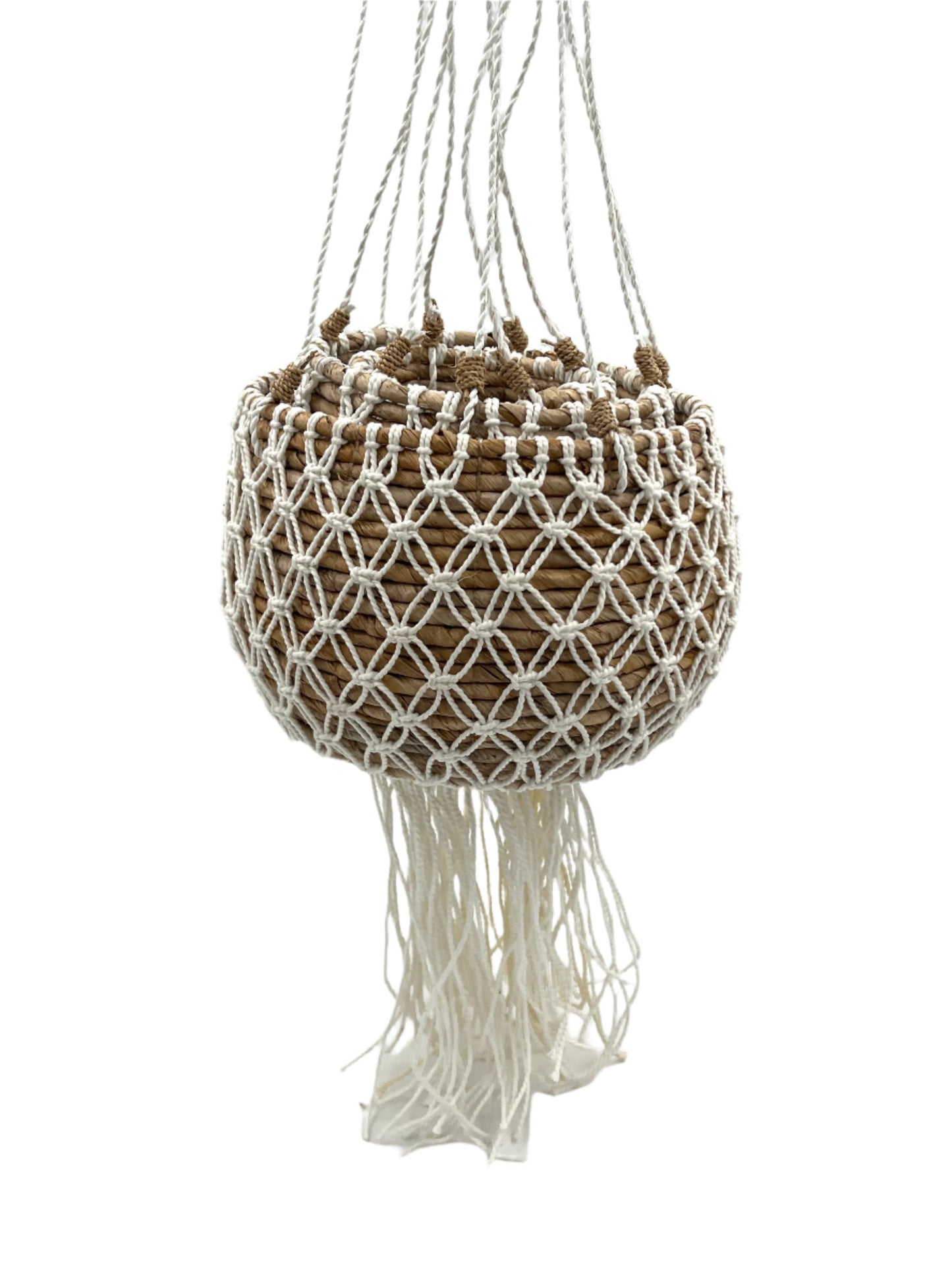 Banana Leaf White Hanging Plant Basket Sets