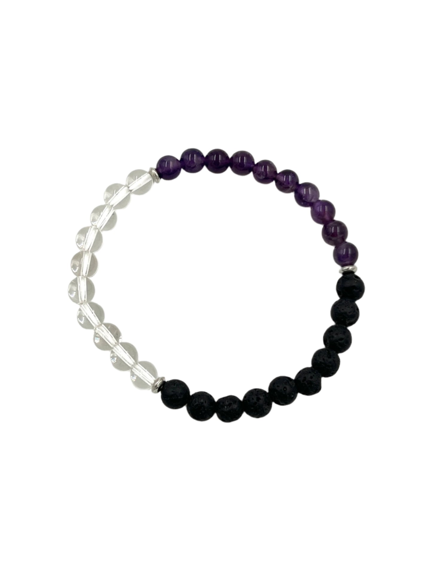 Amethyst & Lava Stone Stretchy Bracelets