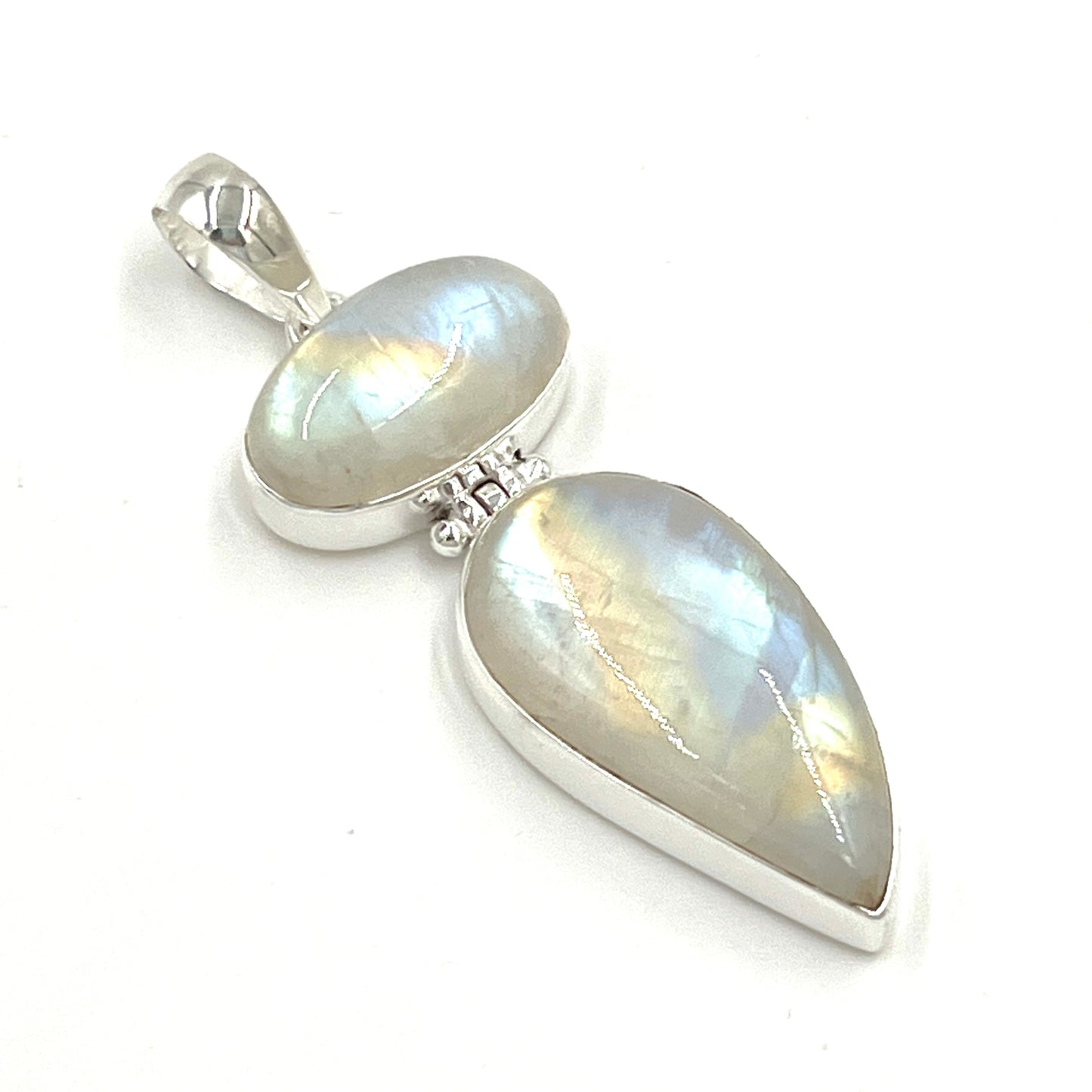 Sterling Silver Double Moonstone Pendants