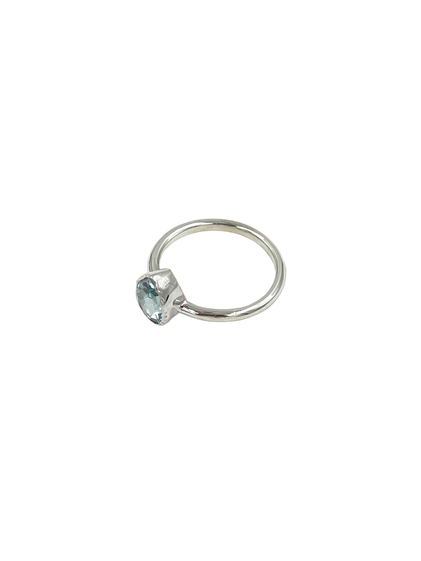 Teardrop Blue Topaz Ring