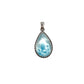 Sterling Silver Beaded Larimar Teardrop Pendants