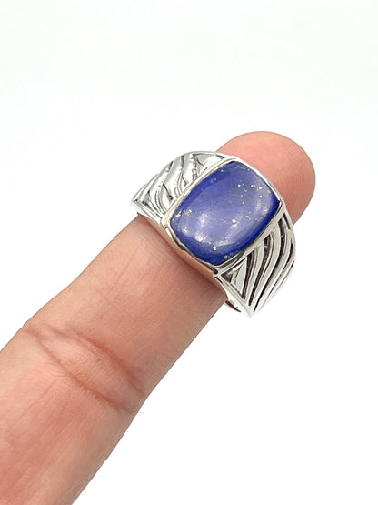 Sterling Silver Gemstone Wave Design Rings