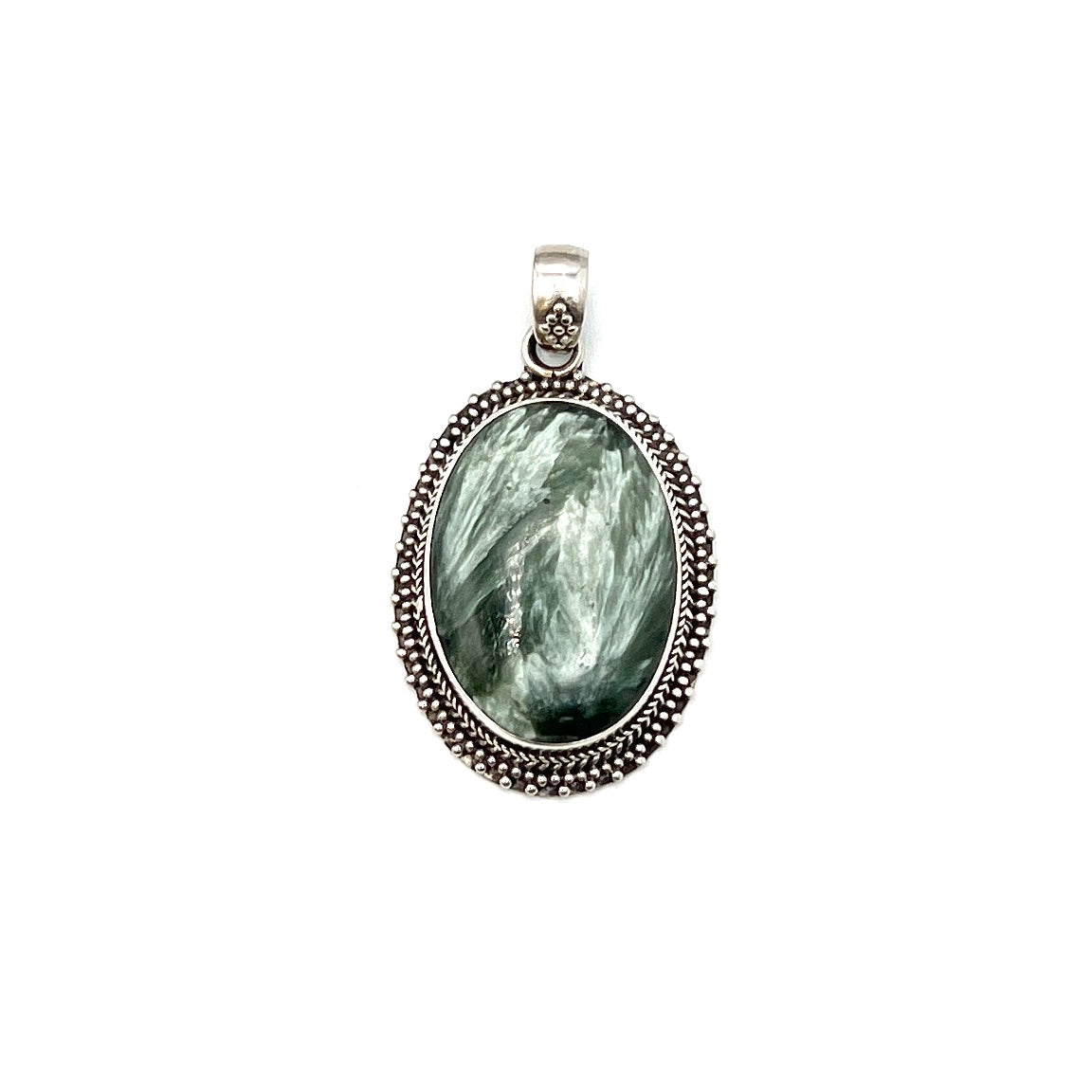 Sterling Silver Seraphinite Oval Pendants