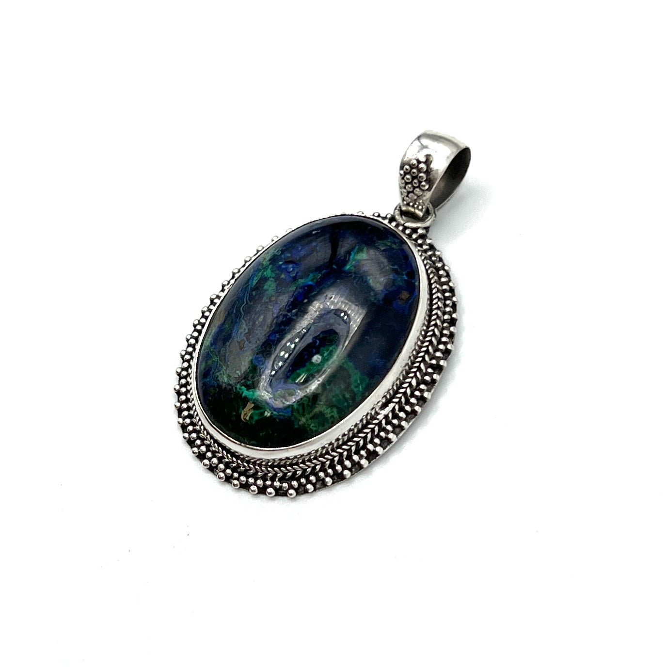 Sterling Silver Azurite & Malachite Pendants