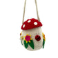 Hand felted Red Mushroom Bag
