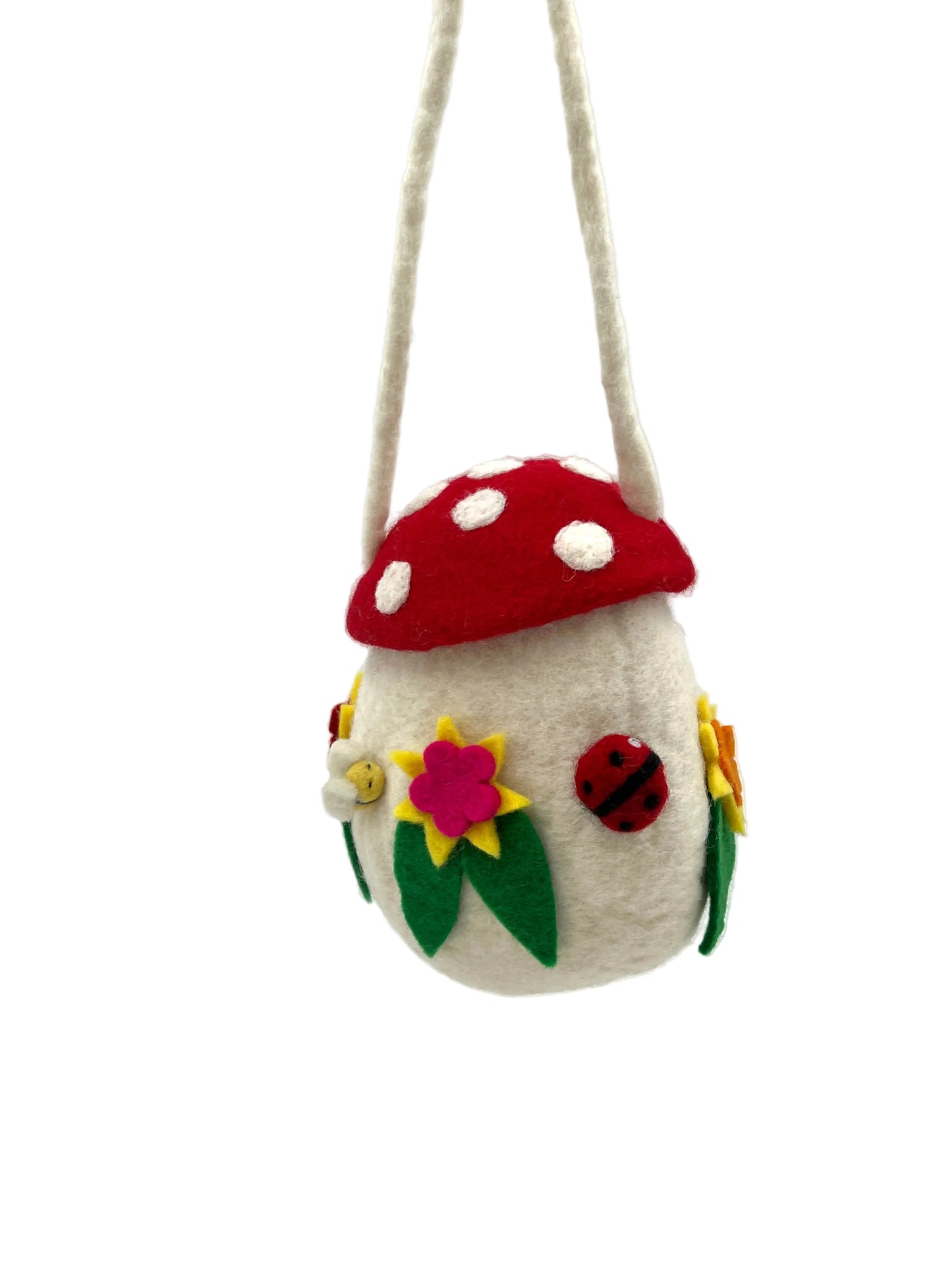 Hand felted Red Mushroom Bag