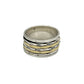Sterling Silver Multi Metal Hammered Spinner Ring