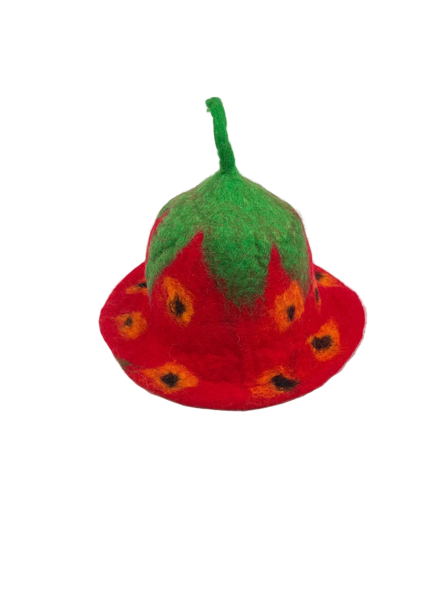 Hand felted Strawberry Wool Hat