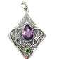 Sterling Silver Hand carved Diamond Shape Pendants