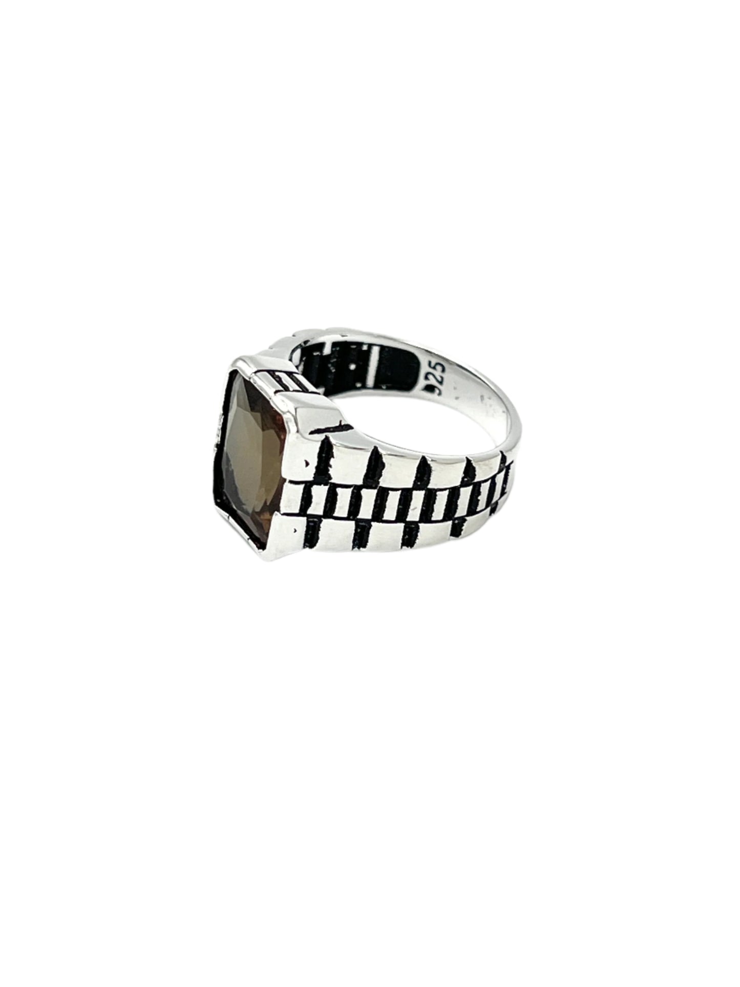 Silver Zultanite Banded Ring