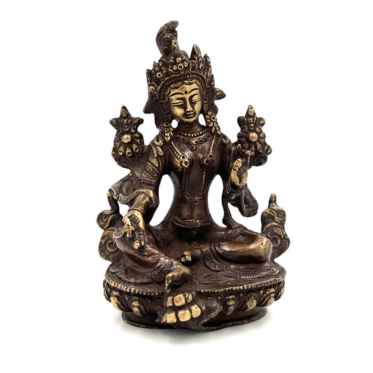 Brass Green Tara Statue