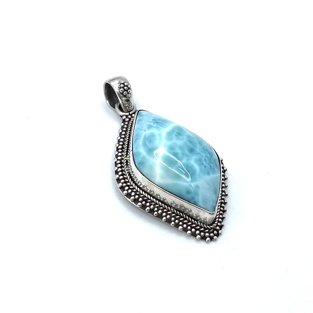 Sterling Silver Larimar Freeform Pendants