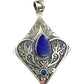 Sterling Silver Hand carved Diamond Shape Pendants