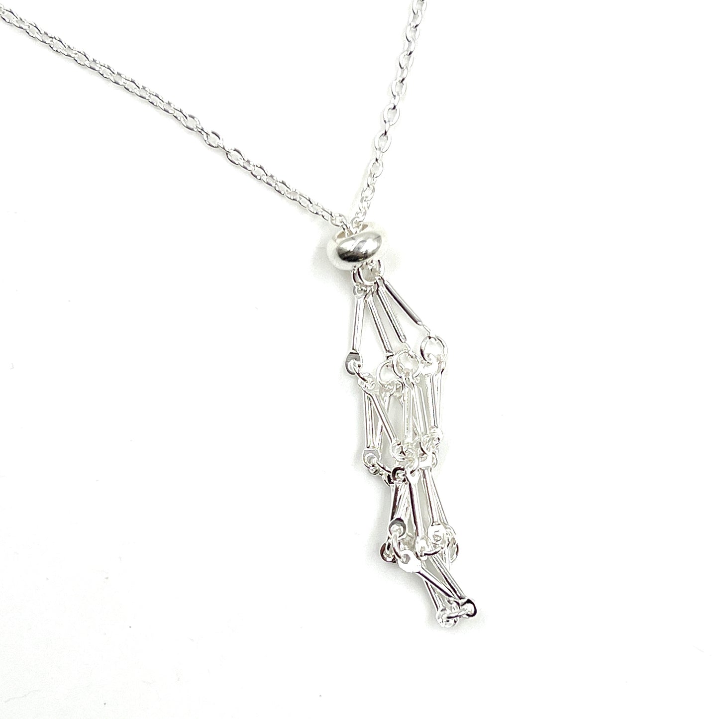 Silver Crystal Cage Necklace