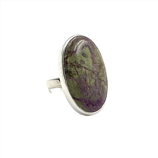 Sterling Silver Stichtite Oval Ring