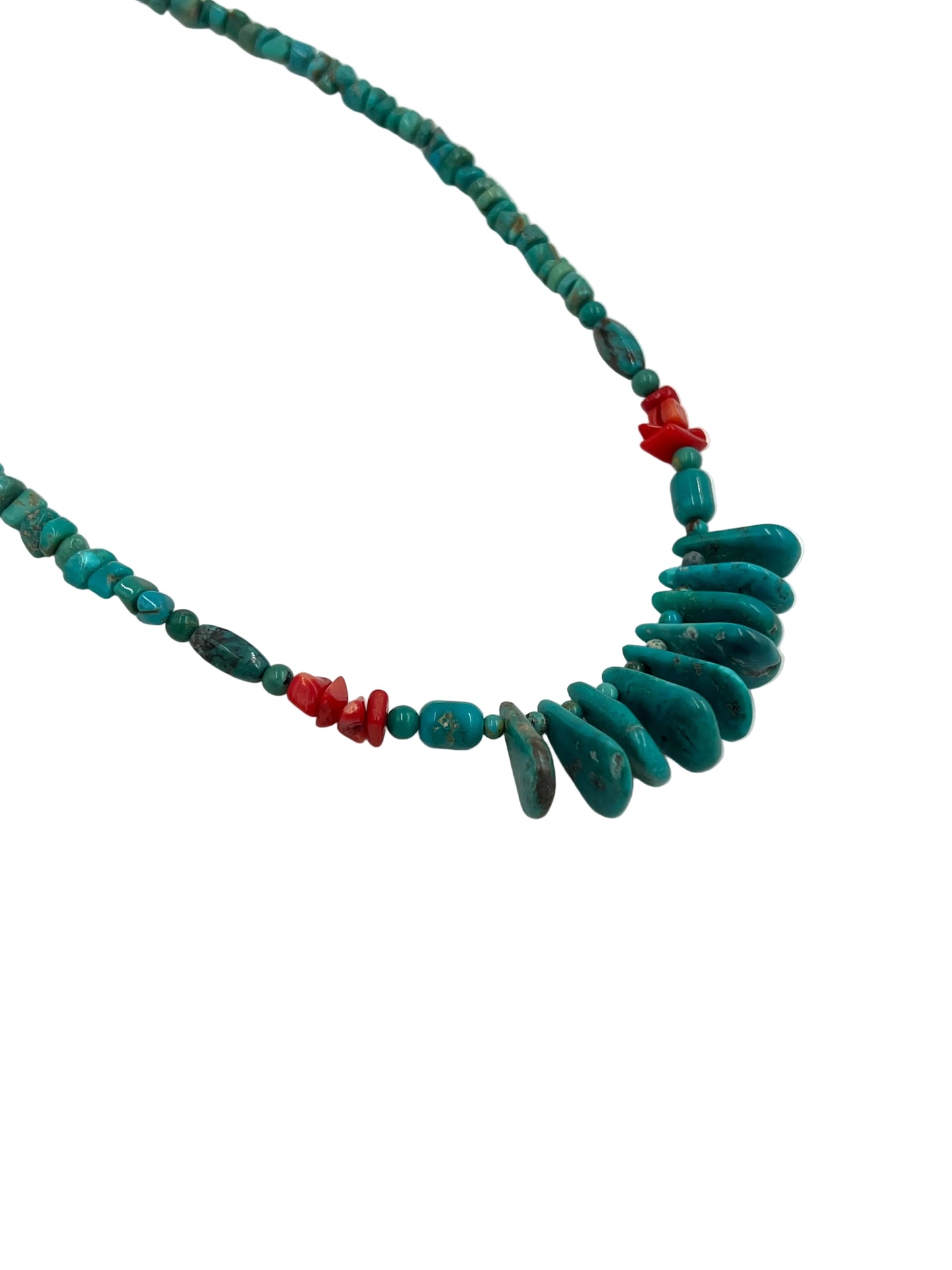 Silver Teardrop Turquoise Necklace