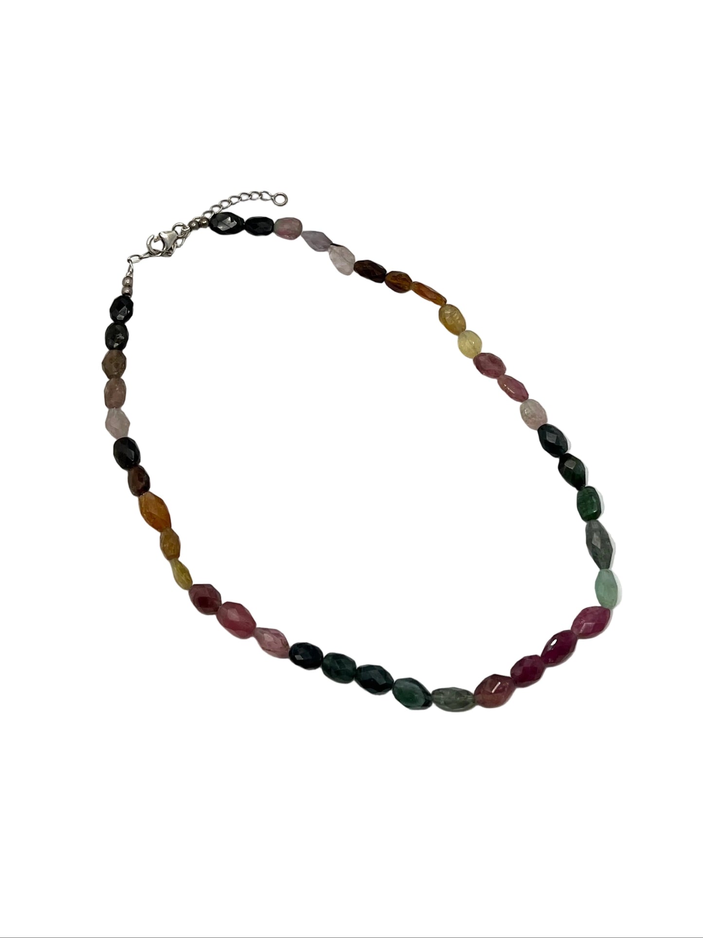 Silver Oval Tourmaline Necklace