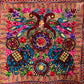 Elephant & Peacock Embroidered Wall Hanging  32"x 34"