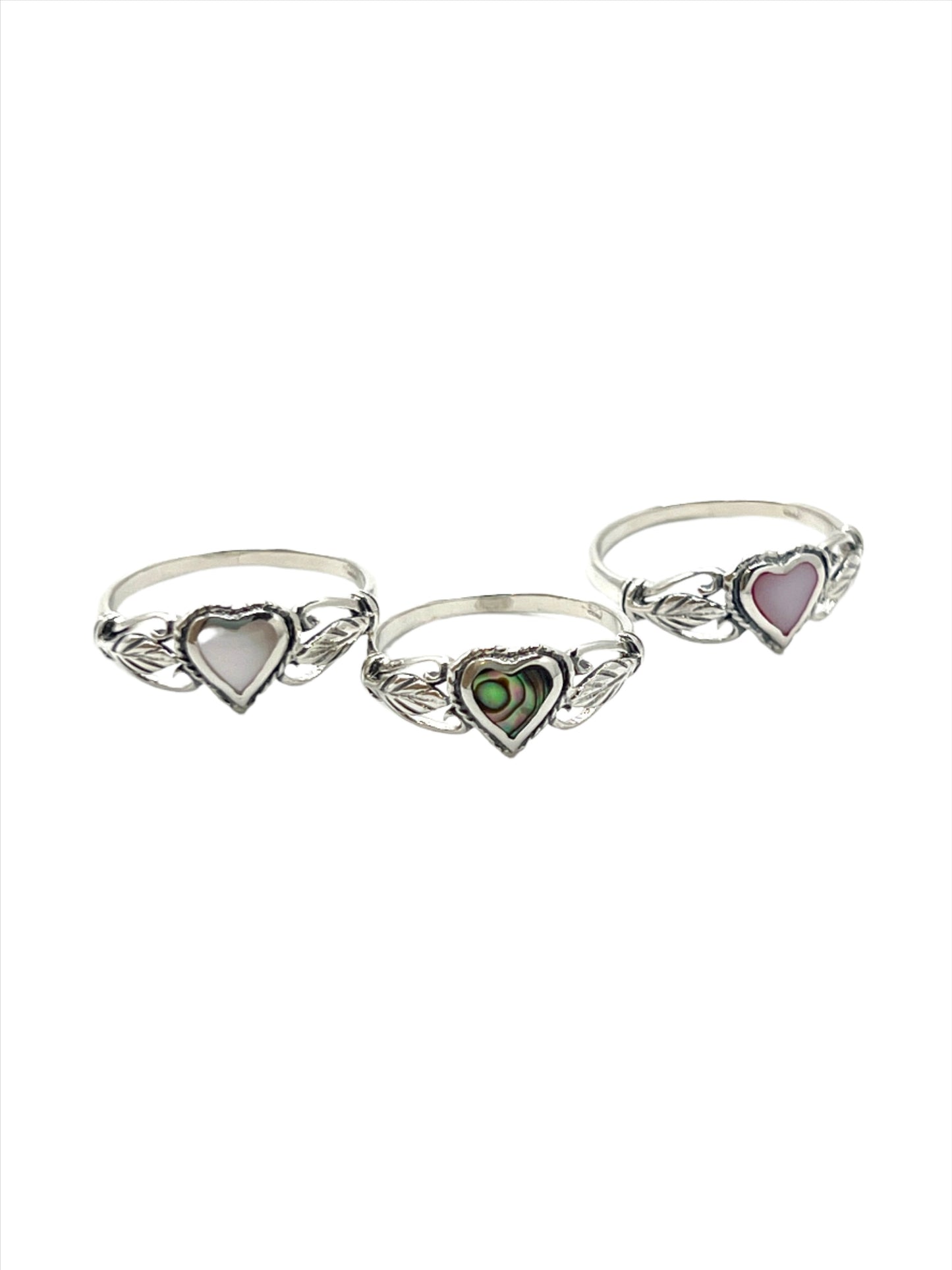 Sterling Silver Shell Heart Rings