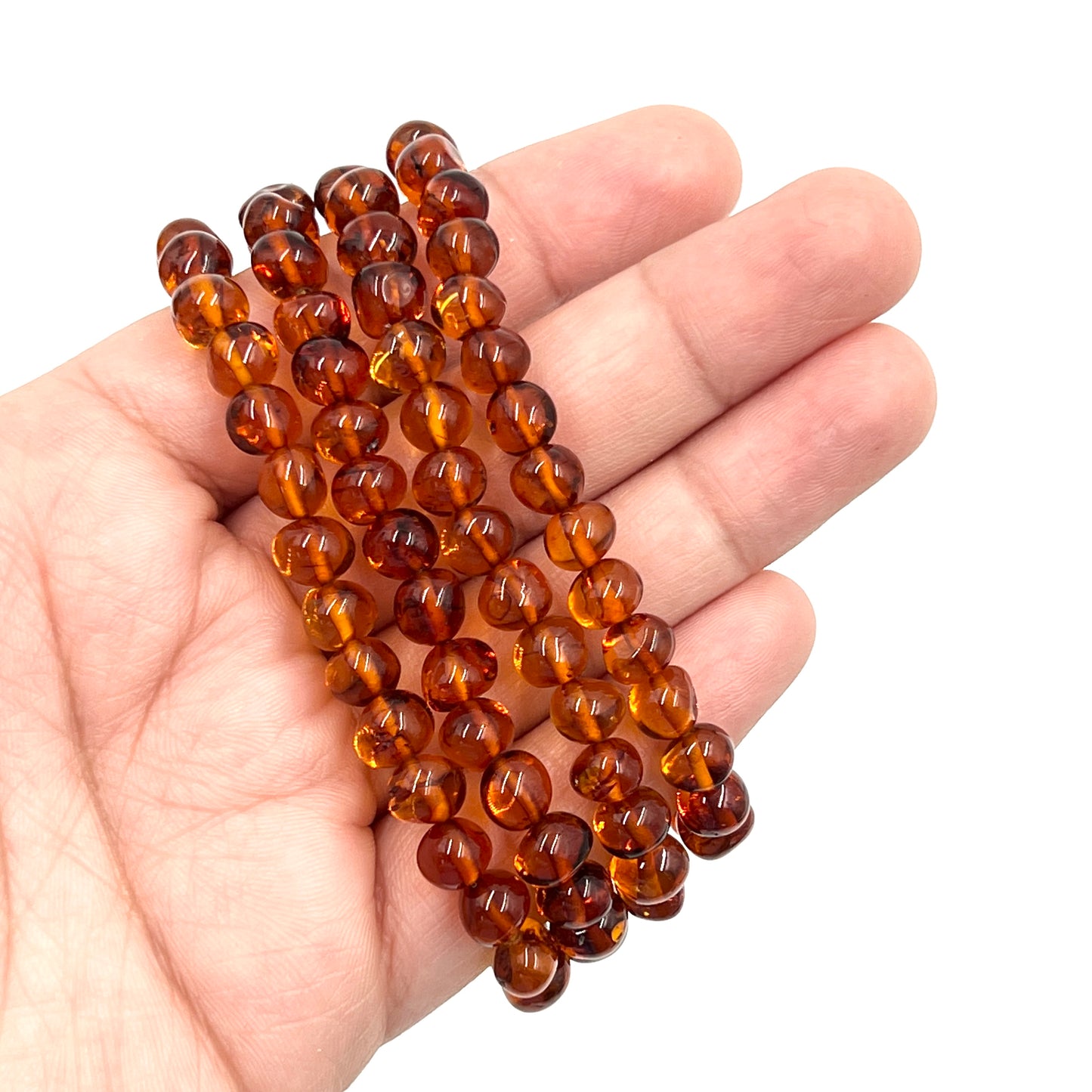 Polished Honey Amber Stretchy Bracelets