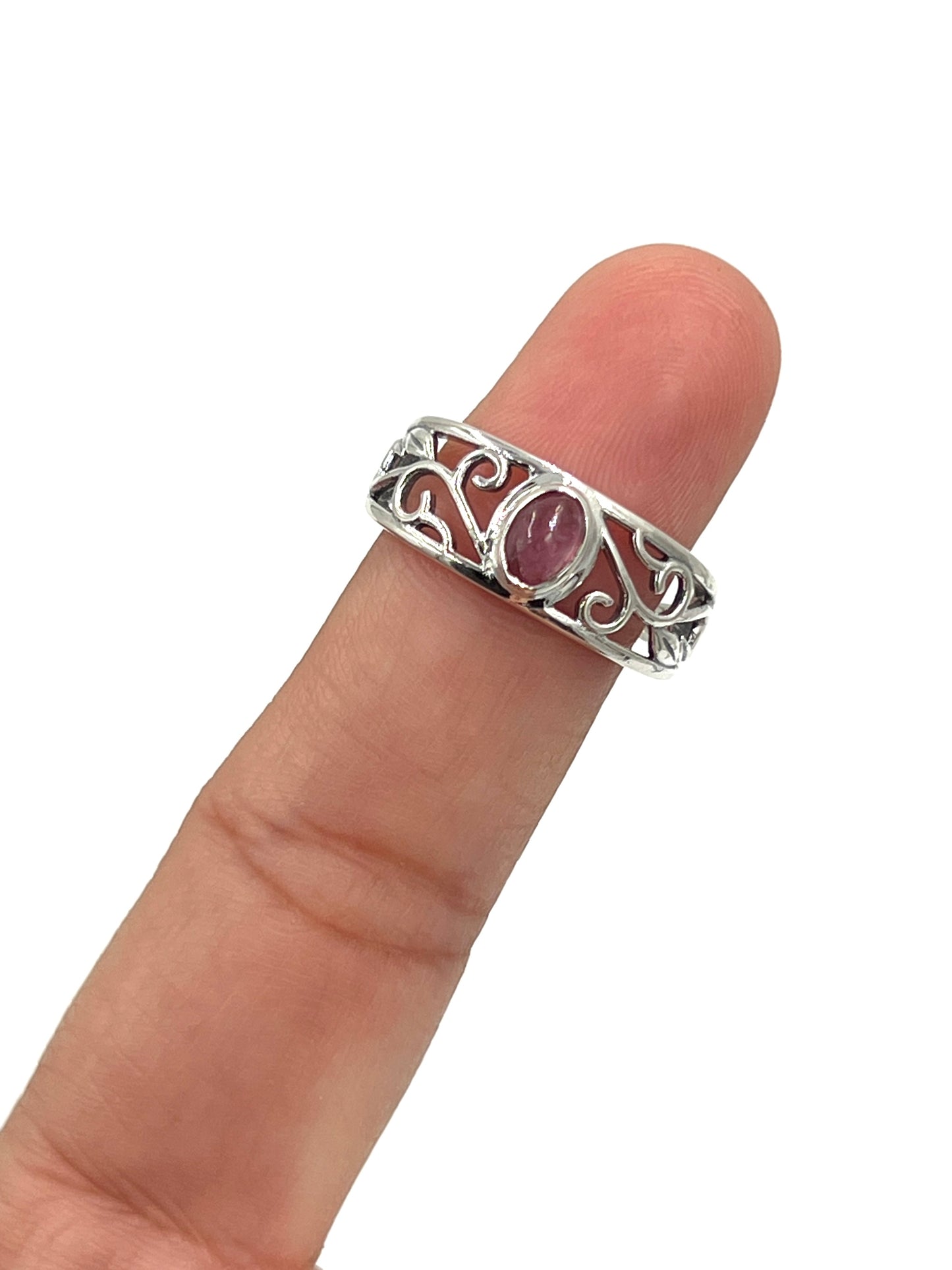 Pink Tourmaline Filigree Ring