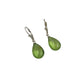 Silver Green Amber Earrings