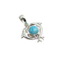 Sterling Silver Dolphin Larimar Pendants