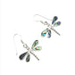 Sterling Silver Shell Dragonfly Earrings