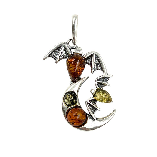 Amber Bat Pendants