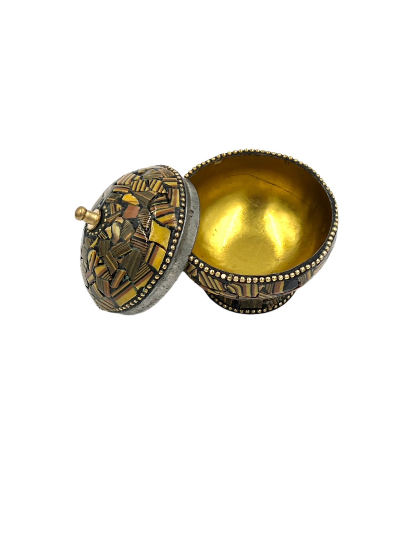 Mini Mosaic Indian Metal Jar