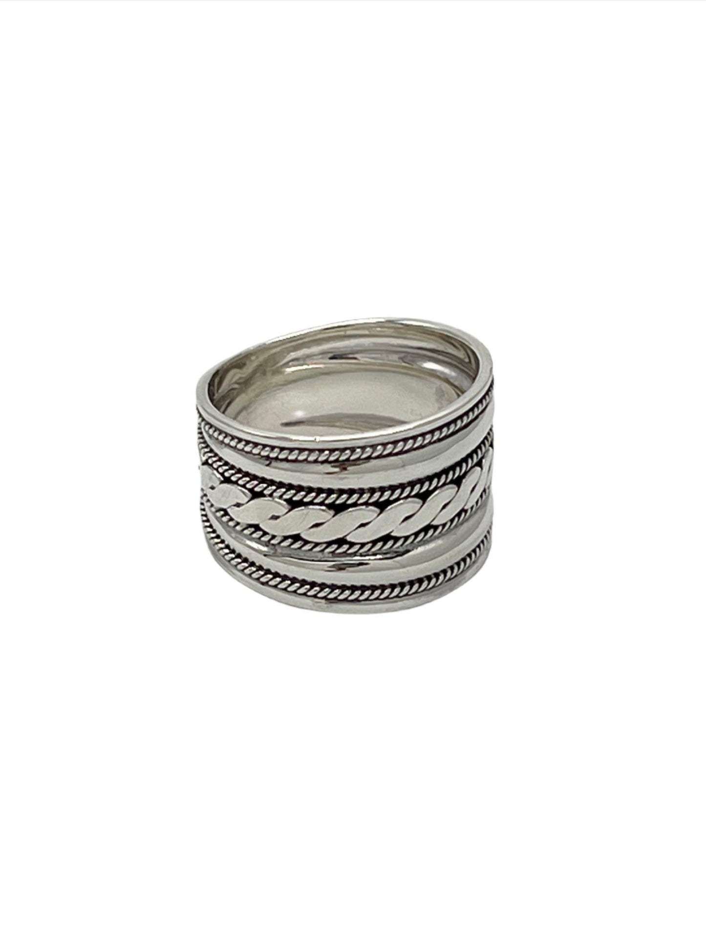 Sterling Silver Flat Braided Ring