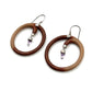 Sterling Silver Crystal Wood Hoop Earrings