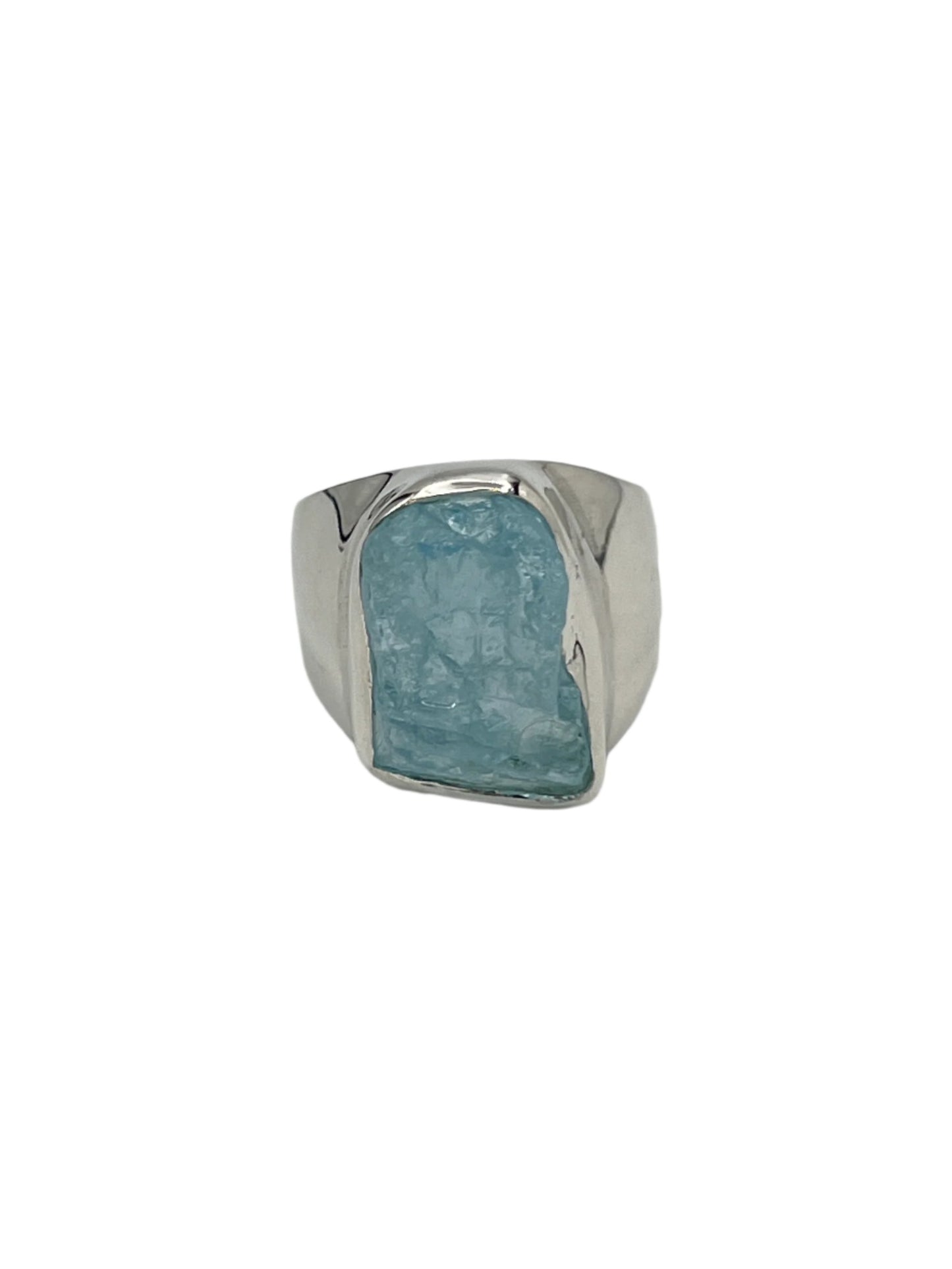 Sterling Silver Raw Blue Topaz Rings