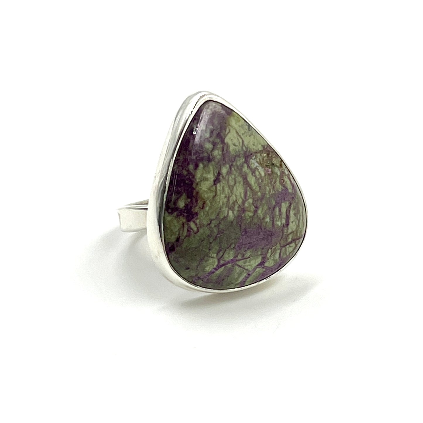 Sterling Silver Stichtite Teardrop Ring