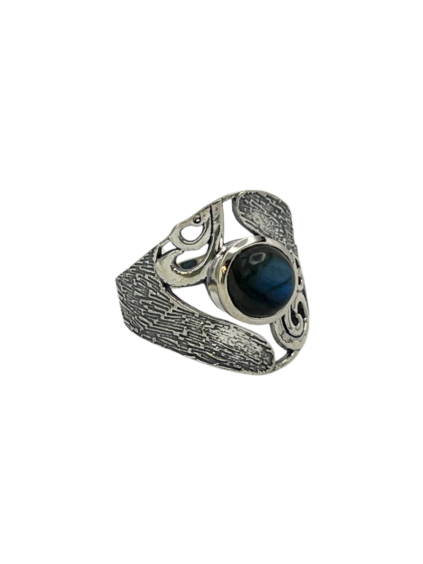 Sterling Silver Labradorite Shield Ring