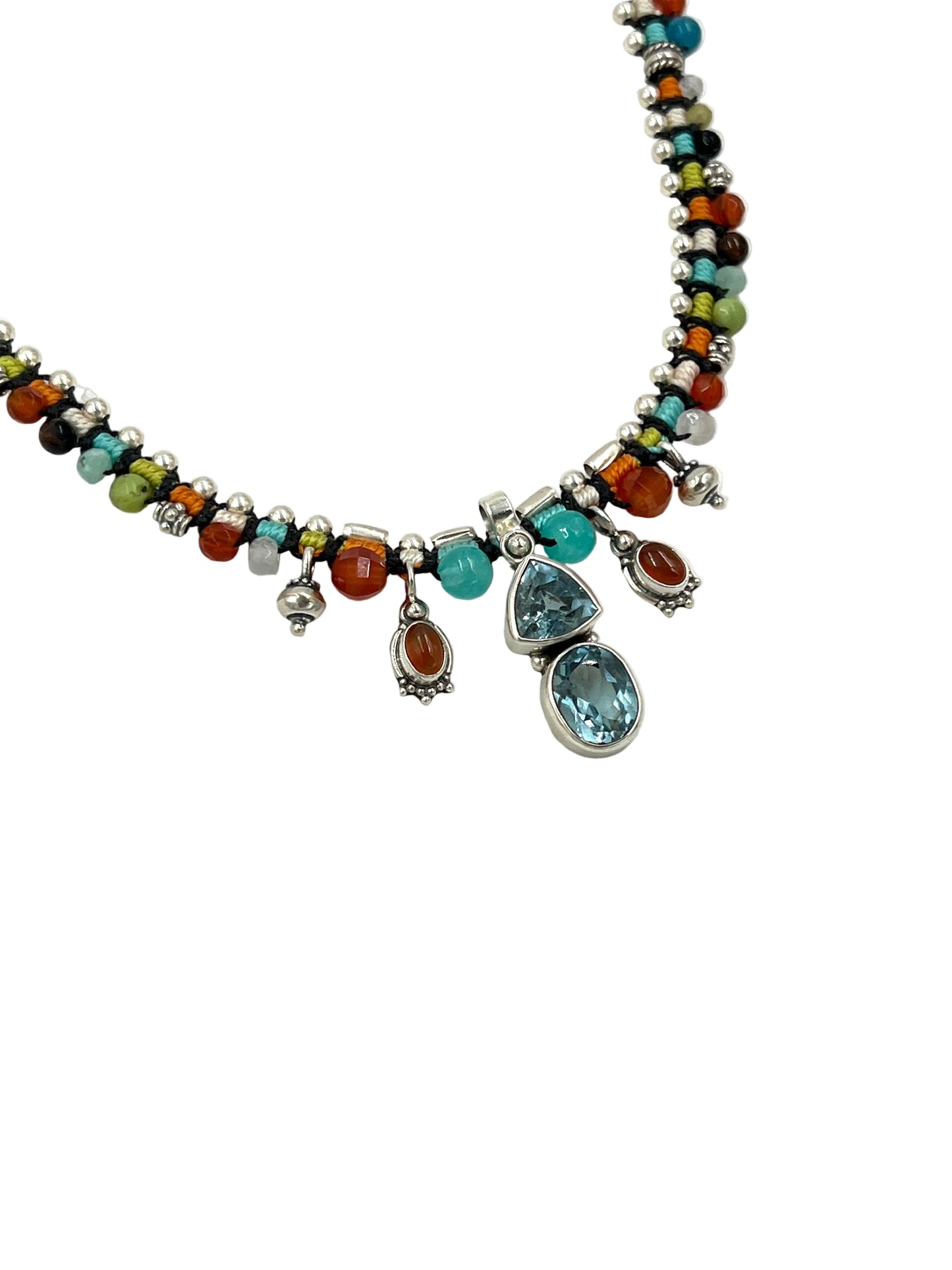 Macrame Blue Topaz Necklace