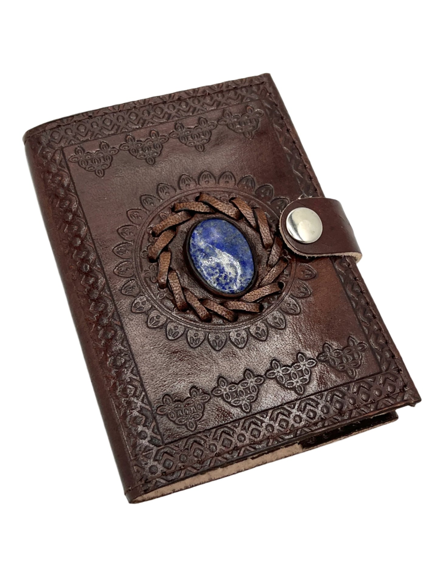 Camel Leather Gemstone Journal | Mandala | 5" x 3.5" x 1/2"