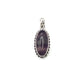 Sterling Silver Beaded Fluorite Oval Pendants