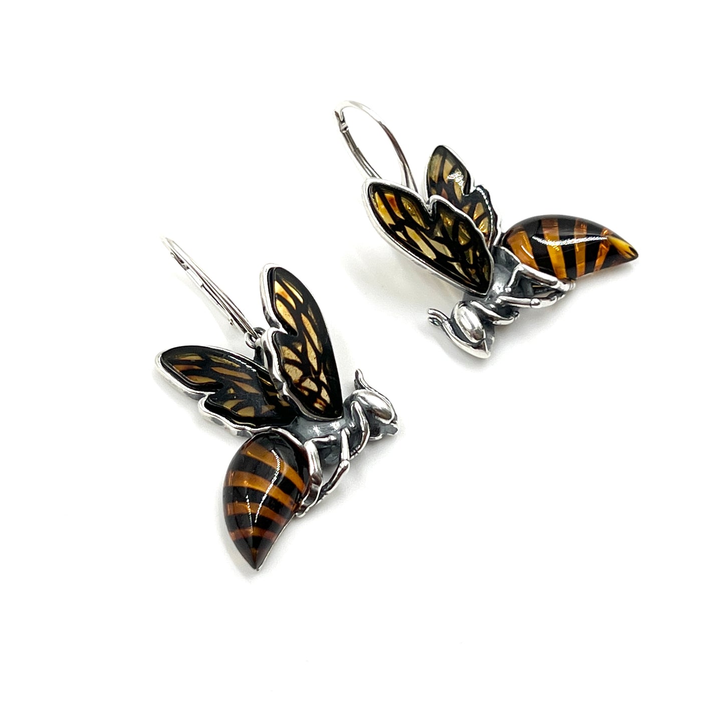 Amber Bee Dangle Earrings