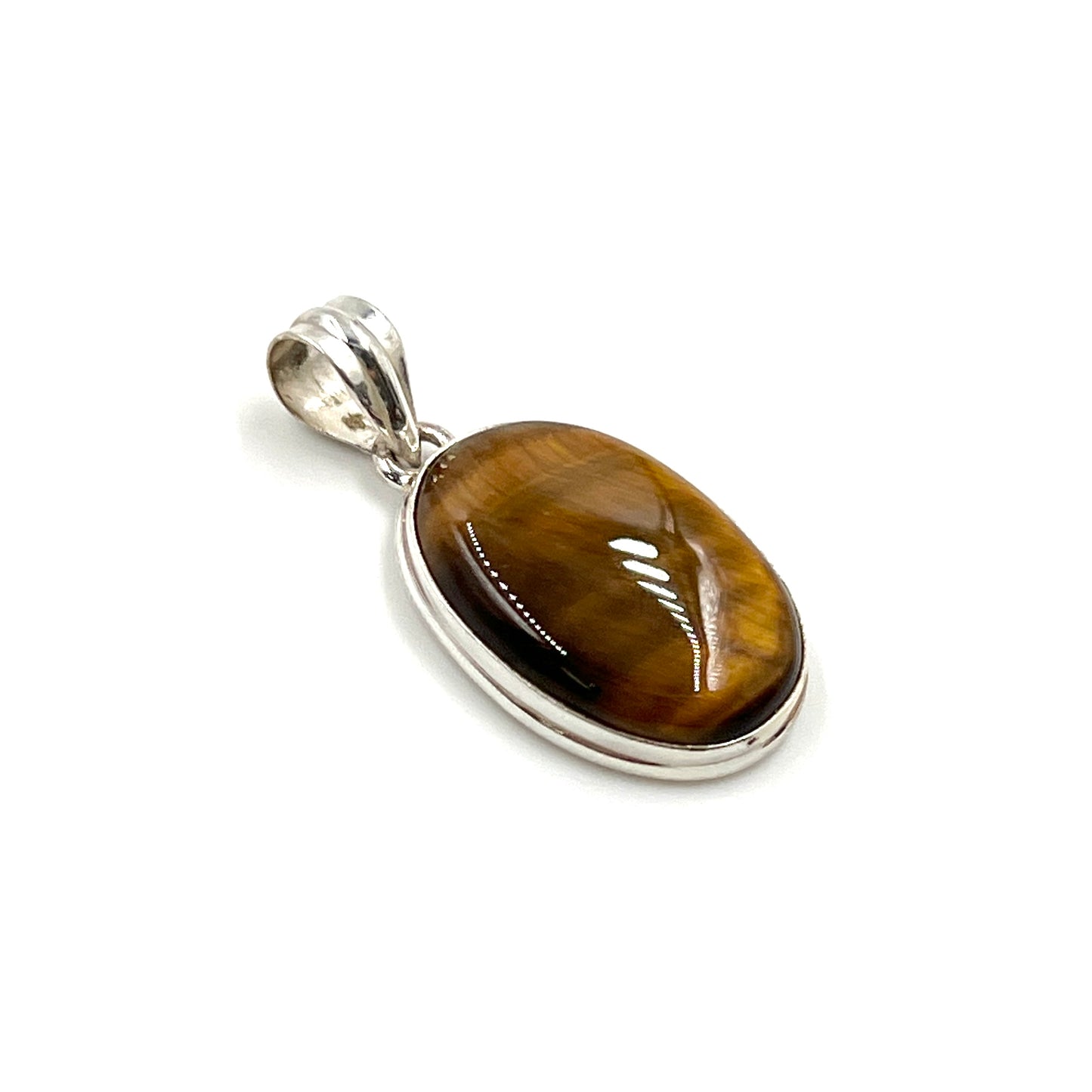 Sterling Silver Tigers Eye Oval Pendants