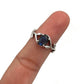 Faceted Oval Gemstone Vine Ring