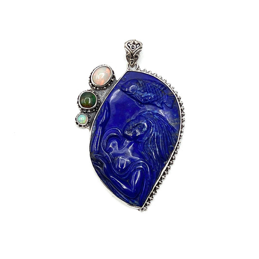 Lapis Lazuli & Opal Mermaid Pendants