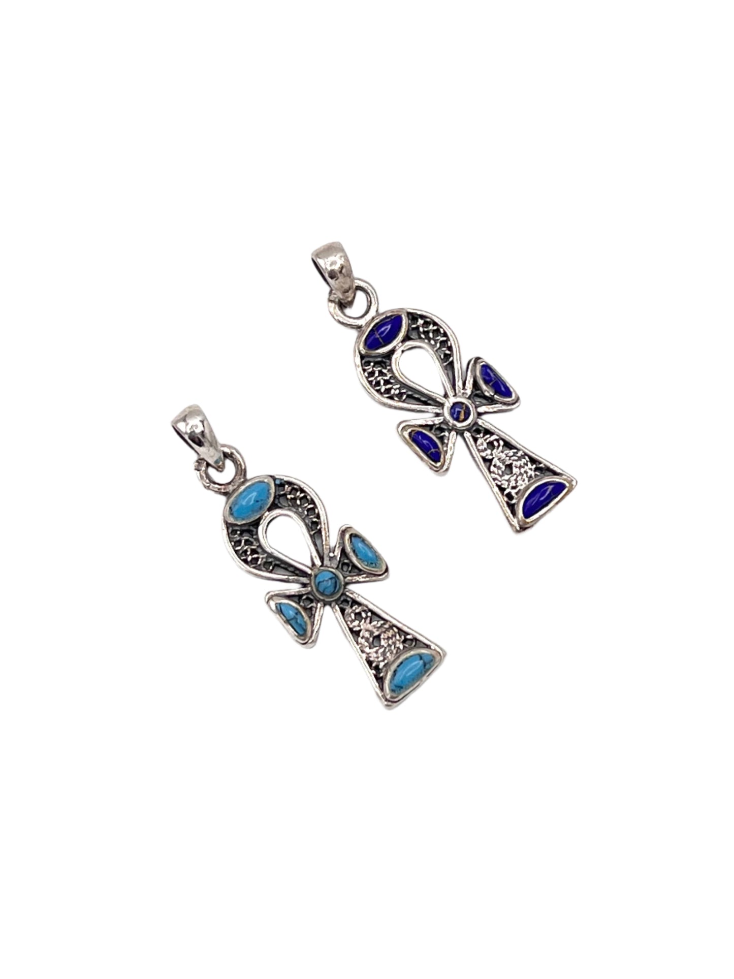 Silver Filigree Ankh Pendants